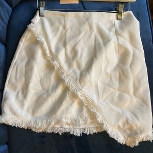 White SuperDown Mini Skirt Fringe. Never Worn. Size Small